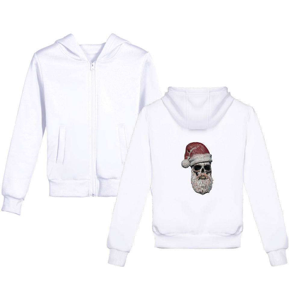 Sweatshirt mit Weihnachtsmann-Motiv und 3D-Totenkopf