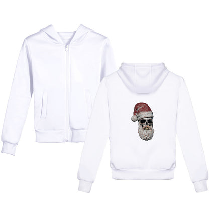 Sweatshirt mit Weihnachtsmann-Motiv und 3D-Totenkopf