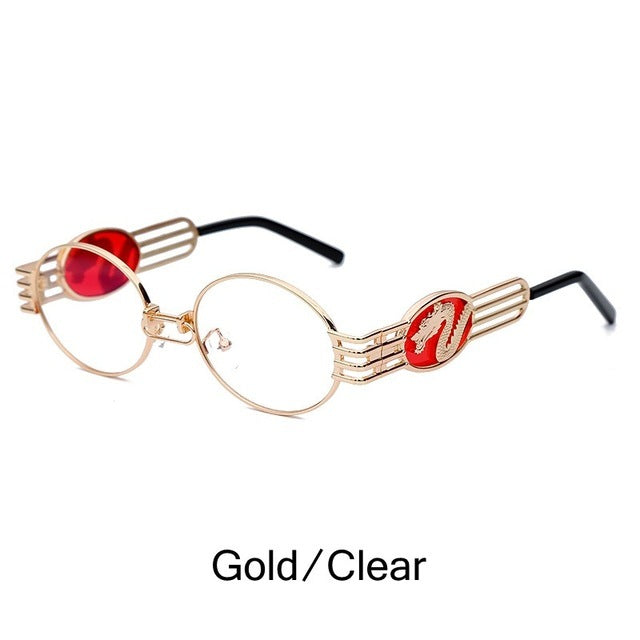 Metal Frame Chinese Dragon Sunglasses