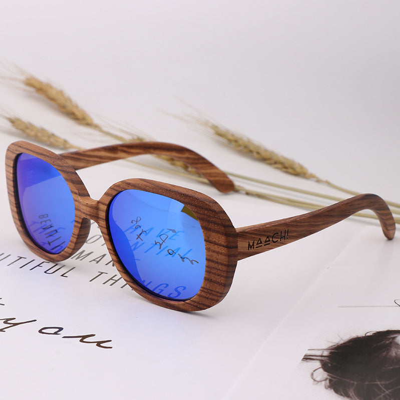 Men's And Women's Outdoor Cycling Fashion Bamboo Wood Glasses