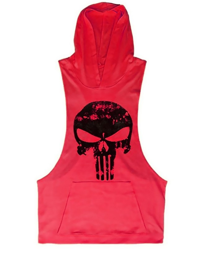 Tanktop mit Totenkopf-Motiv und Kapuze