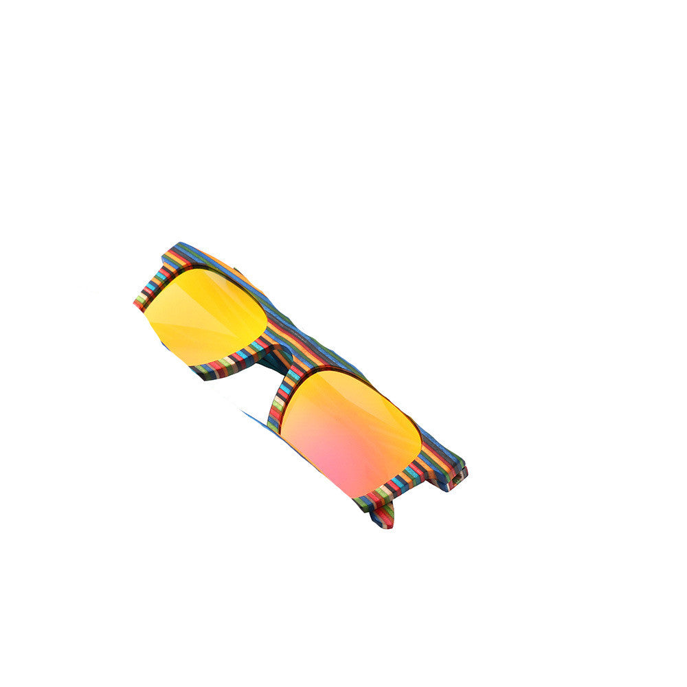 Men's And Women's Outdoor Cycling Colorful Wood Sunglasses