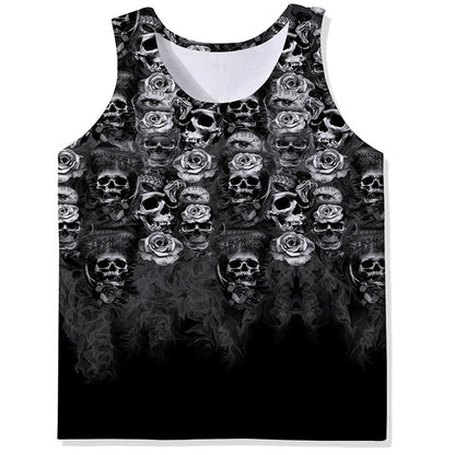 Skull Digital Printing Casual Breathable Men's New Vest