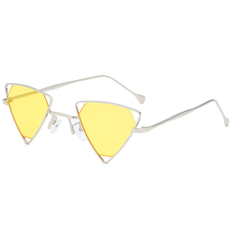 Fashion Simple Triangle Metal Hollow Sunglasses