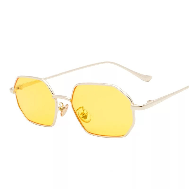 Retro Small Mirror Color Sunglasses With Black Lenses