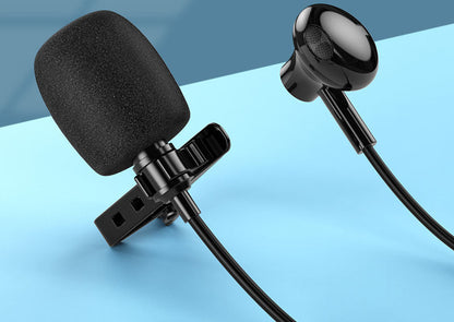 Lavalier Microphone Monitor Line Video Live Mini Interview Recording Equipment