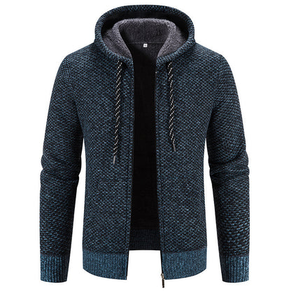 Manteau d'hiver fermeture à glissière couleur unie manches longues cordon de serrage avec chapeau garder au chaud décontracté épaissir peluche pull manteau pour tous les jours