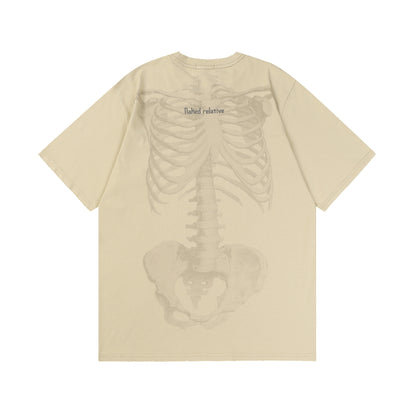 Back Skull Bone Print Short Sleeve