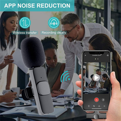 Wireless Lavalier-mikrofon Tragbares Audio-Video-Aufnahme-Mini-Mikrofon für iPhone Android Lange Akkulaufzeit Live-Übertragung Gaming