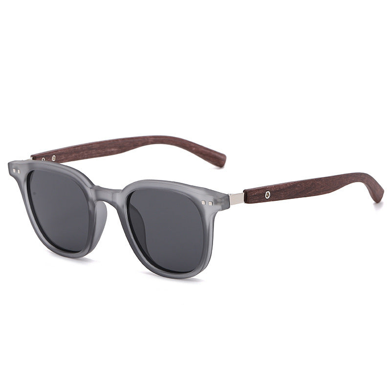 Personality Trendy TR90 Polarized Sun Glasses Female Retro Easy Matching Wood Grain