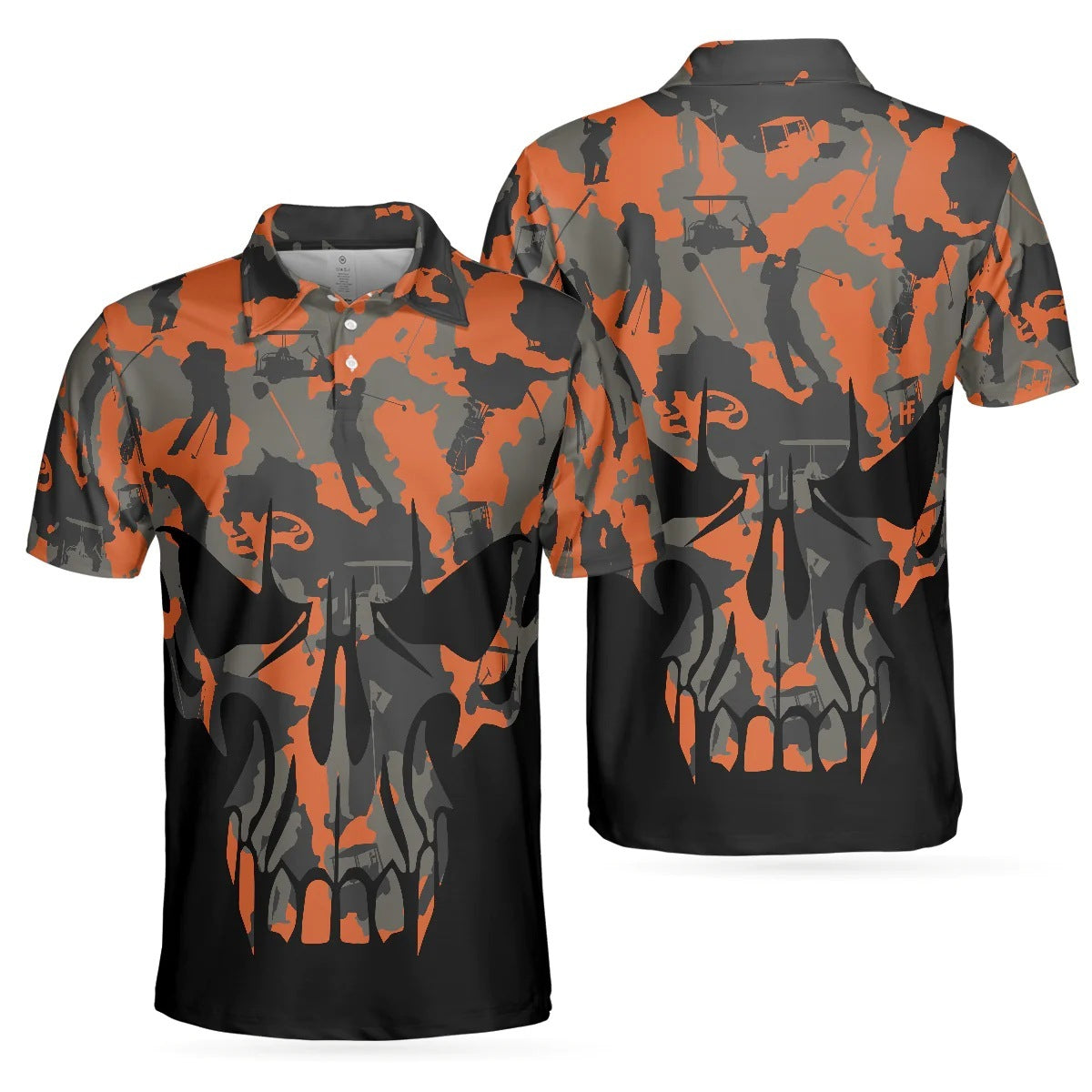 Men's Golf Skull Short Sleeve Shirt