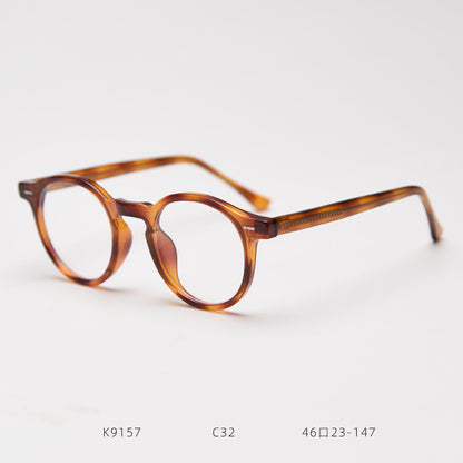 K9157 Japanese And Korean Myopia Glasses Rim Trendy Men's Female Online Influencer Artistic Retro Round Plain Glasses Frame Degrees