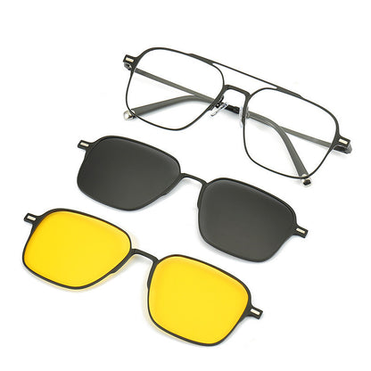 UV-Schutz Sonnenbrille Magnetische Saugnapf Set Spiegel Myopie Rahmen Polarisierte