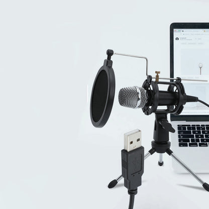 Mini ordinateur portable de diffusion en direct avec microphone sur pied en aluminium