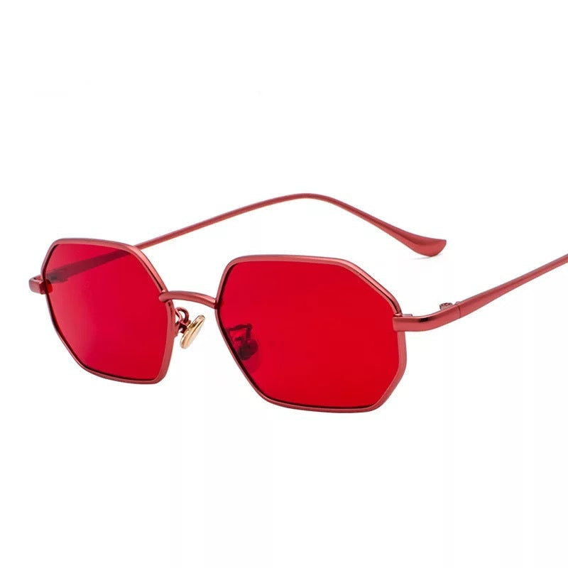 Retro Small Mirror Color Sunglasses With Black Lenses