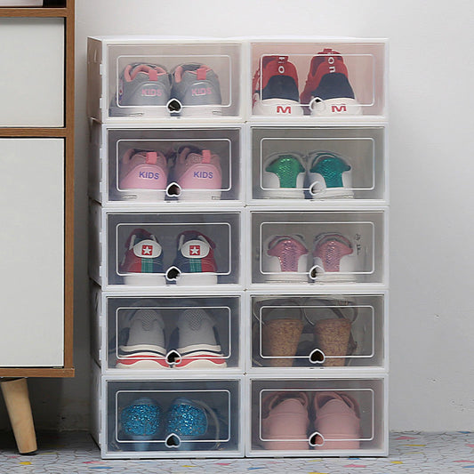 Dustproof Storage Box Combination Clamshell Box Organize Desktop Storage Box Shoe Cabinet