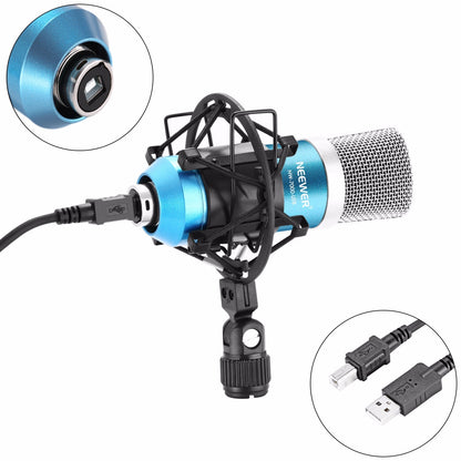 Neewer NW-7000 Microphone à Condensateur de Studio Professionnel USB et NW-35 Support de Bras de Suspension Réglable avec Support Antichoc et Kit de Pince de Montage de Table Parfait pour la Diffusion et l'Enregistrement Sonore