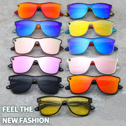 Women's Personal Leisure One-piece Large Rim Sunglasses