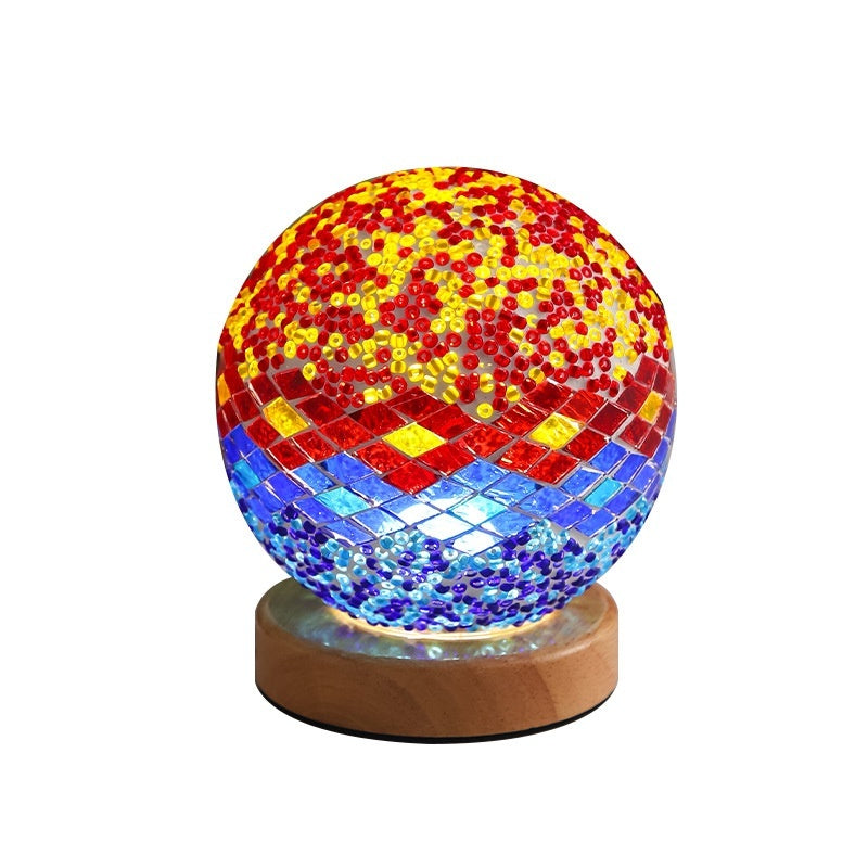 Mediterranean Small Night Lamp Creative Mosaic Glass Decorative Lamp