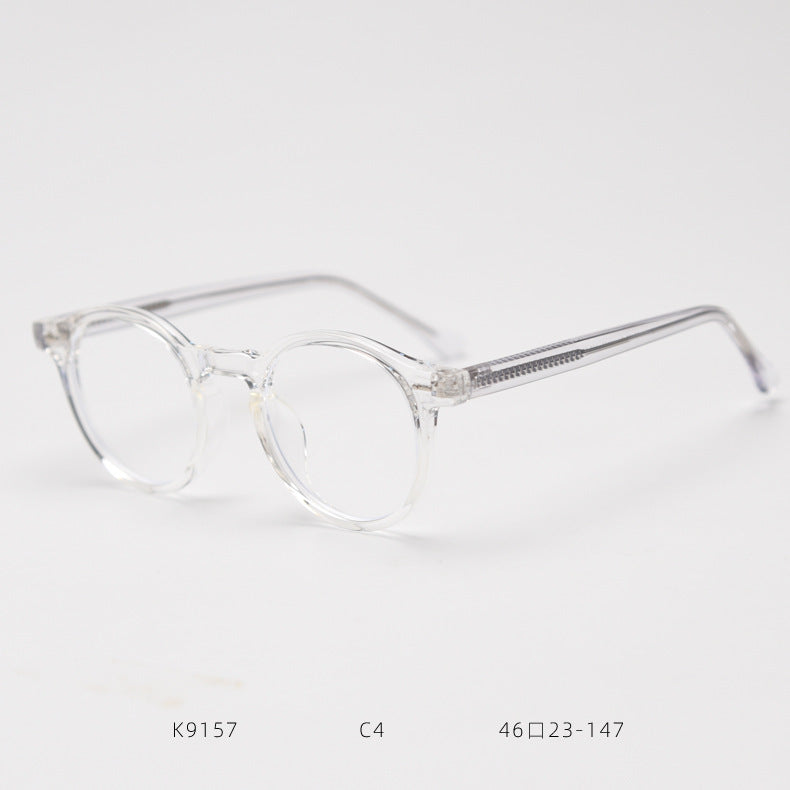 K9157 Japanese And Korean Myopia Glasses Rim Trendy Men's Female Online Influencer Artistic Retro Round Plain Glasses Frame Degrees