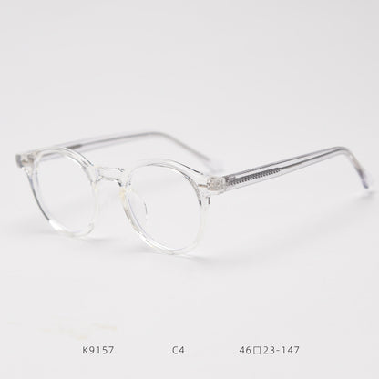 K9157 Japanese And Korean Myopia Glasses Rim Trendy Men's Female Online Influencer Artistic Retro Round Plain Glasses Frame Degrees