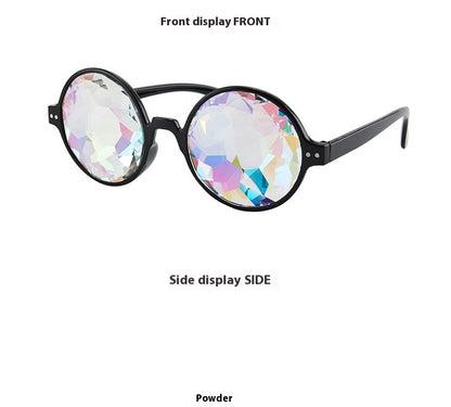 Kaleidoscope Concert Sunglasses Glass Faceted Mosaic Glasses