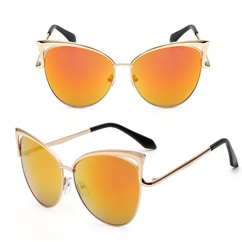 Colorful reflective hollow sunglasses