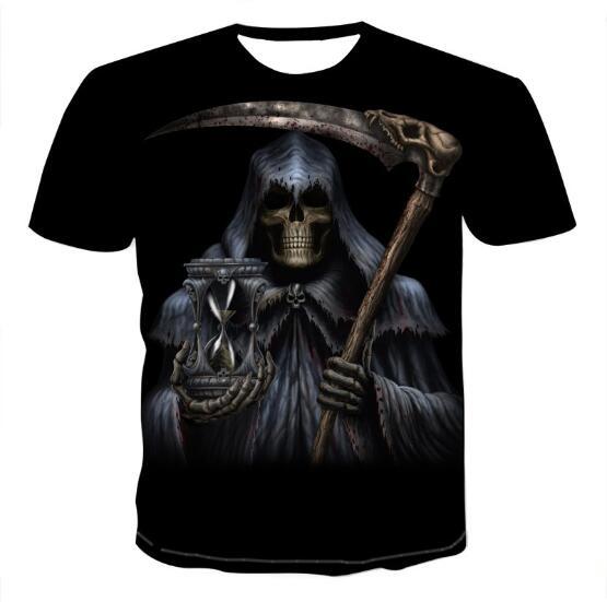 T-shirts pour hommes avec tête de mort T-shirts 3D