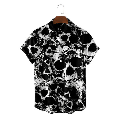 Summer Casual 3D Skull Men's Hawaiian Shirt