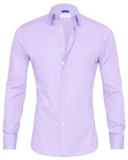 Chemise à manches longues avec fermeture éclair et boutons pour homme