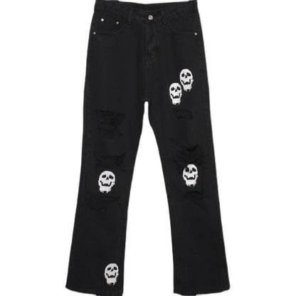 Jeans mit Totenkopf und gekreuzten Knochen für Herren