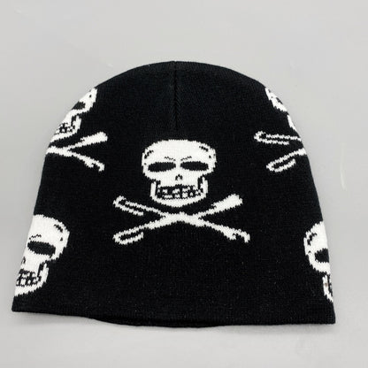 Bonnet tricoté à la mode pour hommes avec tête de mort