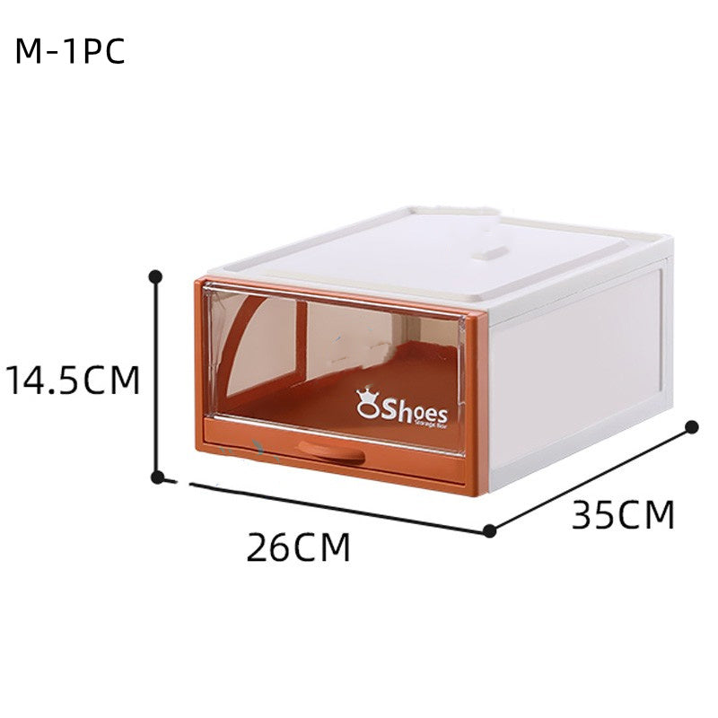 Transparente Box Stapelbares Schubladen-Aufbewahrungsschuhregal