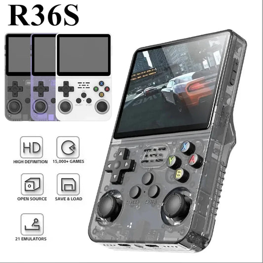 R36S Retro Handheld Video Game Console Linux System 3.5 Inch IPS Screen Portable Pocket Video Player 64GB 128G RG35S Plus