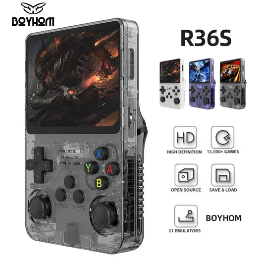 Console de jeux vidéo portable rétro 128G R36S Système Linux Écran IPS 3,5 pouces Lecteur vidéo de poche portable R35s Pro Jeux 64 Go