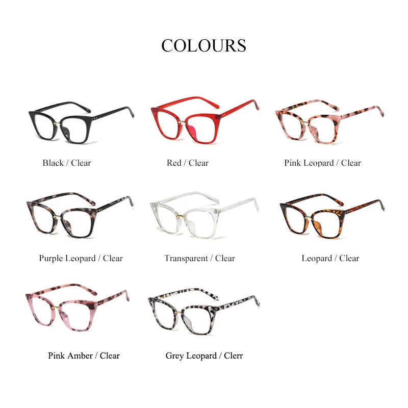 SHAUNA Classic Anti-Blue Light Women Cat Eye Eyeglasses Frames Fashion Rivets Optical Frames