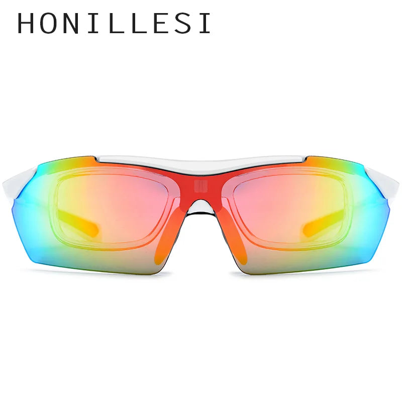 HONILLESI TR90 Polarized Sunglasses Men Sports Sun Glasses Women Outdoor Fishing Driving Protection Goggles 5 Lens 8005