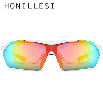 HONILLESI TR90 Polarized Sunglasses Men Sports Sun Glasses Women Outdoor Fishing Driving Protection Goggles 5 Lens 8005