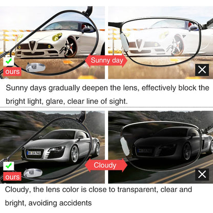 Photochromic Aviation Sunglasses Polarized Day Night Vision Large size  Aluminum Men Yellow male Driving Glasses Large Oculos