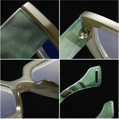 New Fashion Colorful Square Women Glasses Frame Clear Anti-Blu-Ray Spring Hinge Wide Legs Eyewear Men Optical Polygon Frame