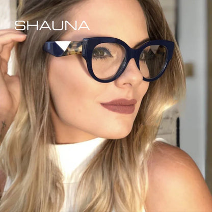 SHAUNA Anti-Blue Light Fashion Mixed Colors Women Eyeglasses Frame Reading Glasses UV400