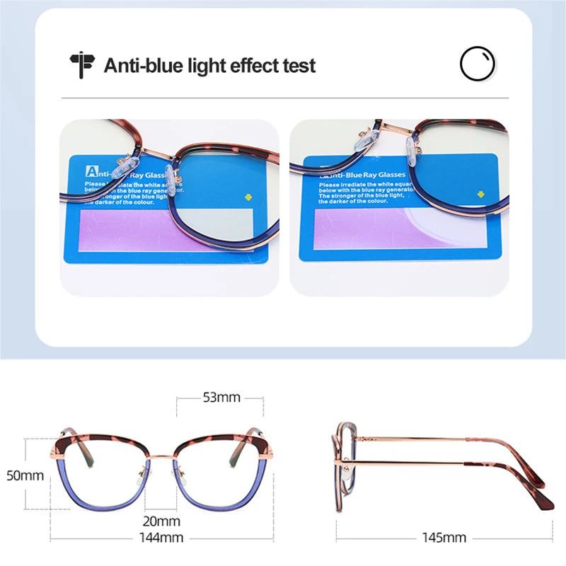 SHAUNA Retro Cat Eye Clear Anti Blue Light Eyewear TR90 Spring Hinge Women Glasses Frame Optical Men Computer Goggles