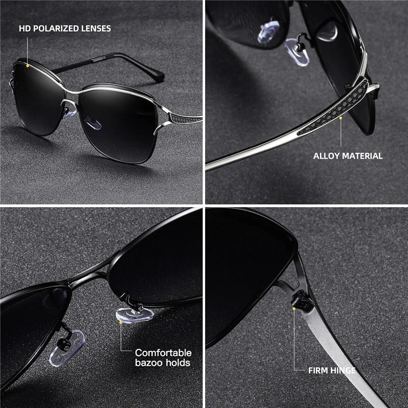 2019 Luxury Ladies Polarized Sunglasses Women Brand Italy Design metal frame fashion femal Sun Glasses Female Vintage Eyewear