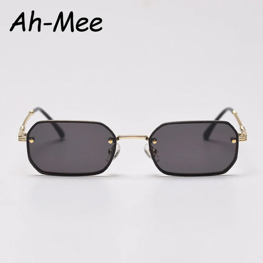 Kleine quadratische randlose Sonnenbrille Frauen Marke Trending schwarze Sonnenbrille für weibliche Vintage Brillen UV400