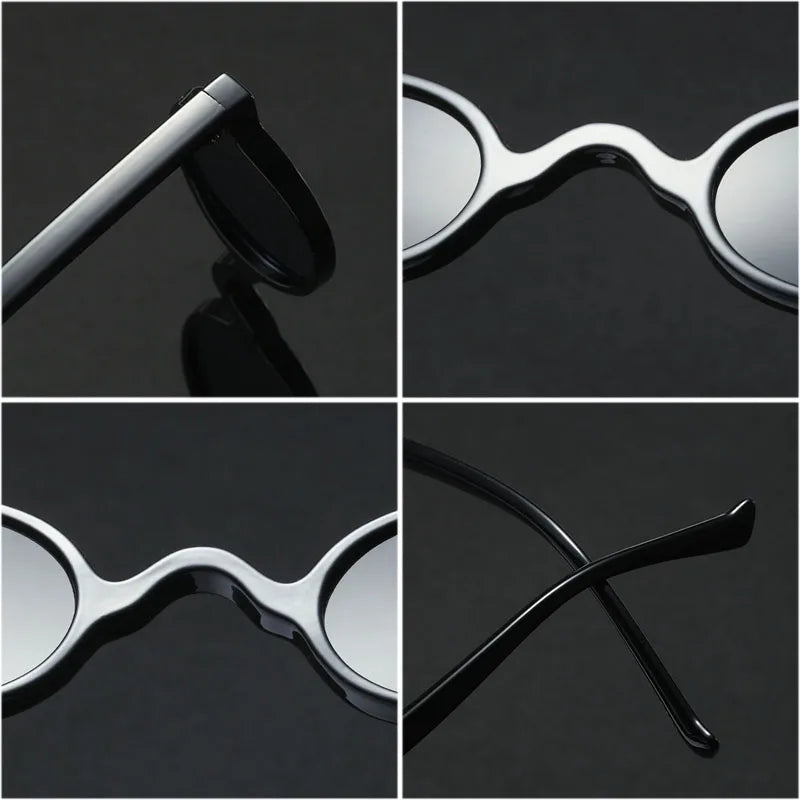 SHAUNA Vintage Small Oval Sunglasses Women Fashion Rivets Optical Eyeglasses Frame Glasses