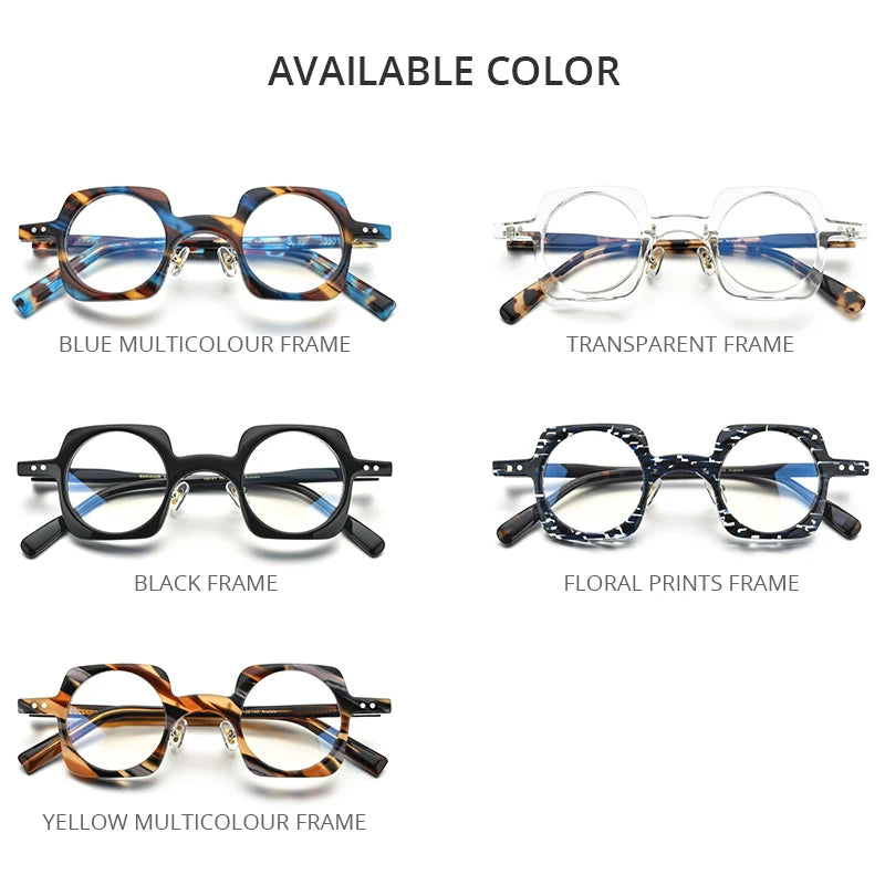 HEPIDEM Acetate Glasses Frame Men 2022 New Vintage Retro Polygon Eyeglasses Women Optical Optical Spectacles Eyewear 9181