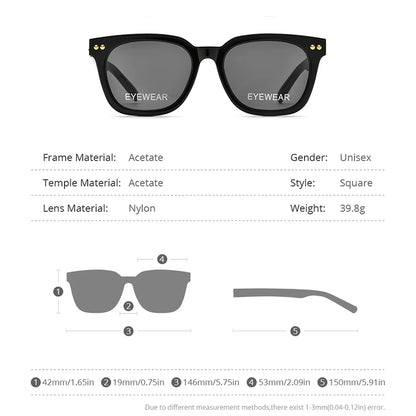 HEPIDEM Acetate Sunglasses Women 2021 New Oversize Korea Brand Deisgn Square Sun Glasses for Men Mirrored Nylon Lens GM 9166