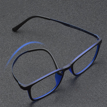 KatKani Ultra Light Fashion TR90 Super Flexible Pure Titanium Comfortable Square Optical Prescription Glasses Frame Men HR3067