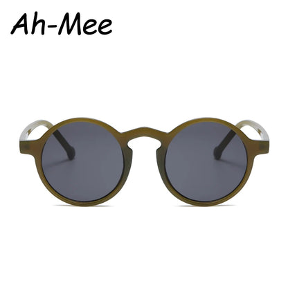 Small Round Sunglasses Women Vintage Brand Designer Brown Sun Glasses Round Frame Rivet Shades Female Ladies UV400