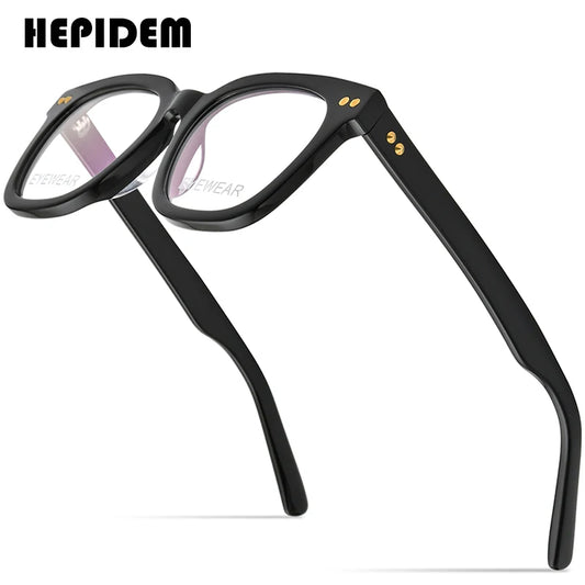 HEPIDEM Acetate Glasses Women 2021 New Oversize Square Eyeglasses Frame Men Spectacles Eyewear 9166